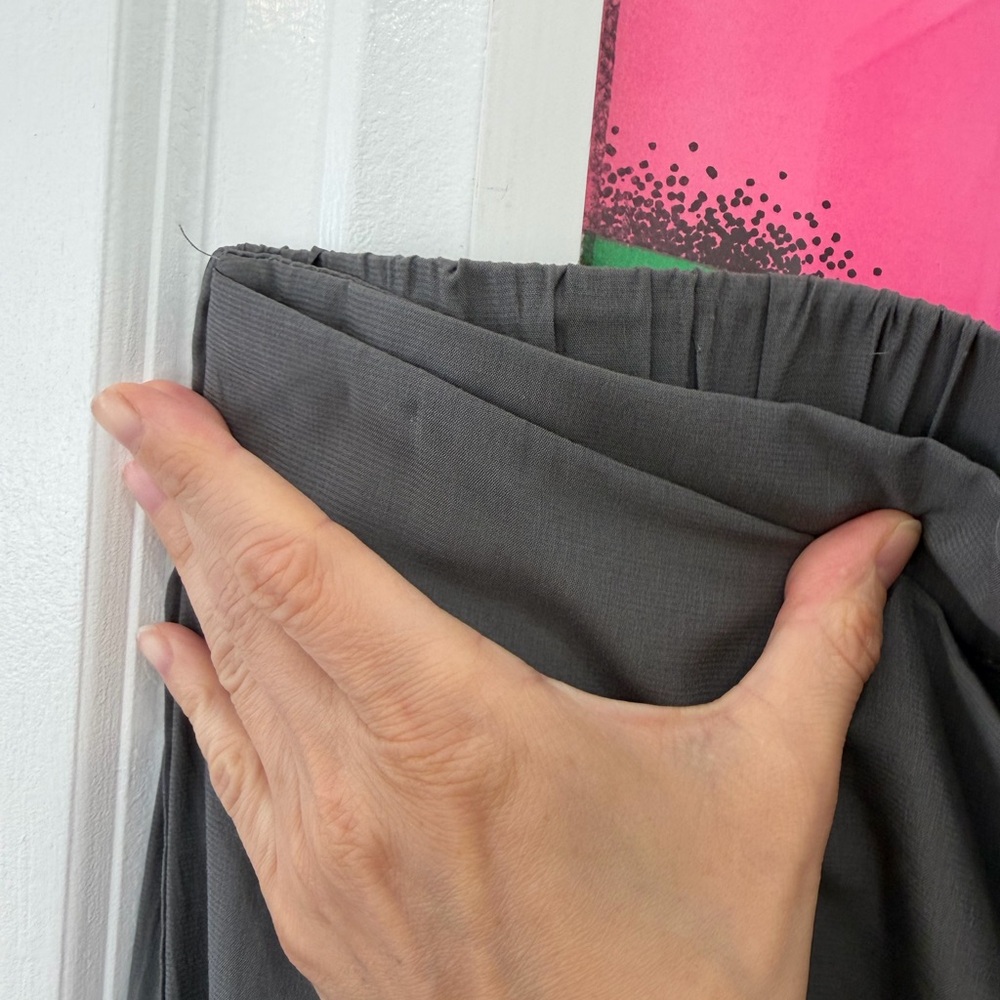 Chic Gray Wrap-Style Tie Waist Pants - Picture 7 of 10
